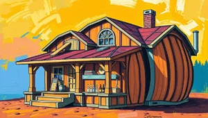 A construction crew in Perth sharing a drink from a barrel labeled 'Quality Control'.