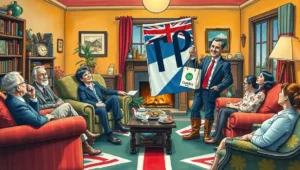 A warm, intimate sitting room scene representing the 'cosy web' aesthetic.