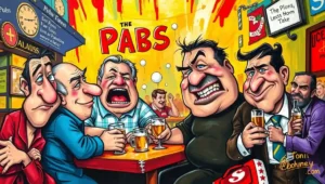 Infographic showing 47 different business types claiming 'pub-like' status for tax relief.