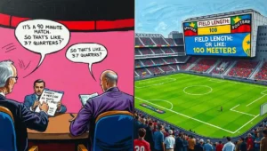 A humorous, edited image showing a World Cup trophy on a pillow as if it were awarded overnight. A comedic image of the FIFA World Cup trophy sitting on a bedside table, suggesting the tournament happened while people slept.