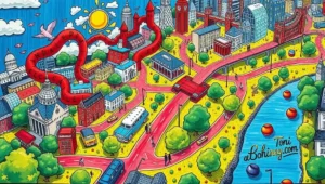 Map of London boroughs renamed after famous West End musicals.