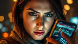 Split image comparing an AI-generated protest photo with a real, grainy cellphone video.