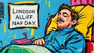 An official document or digital display from the London City Council announcing National Nap Day.