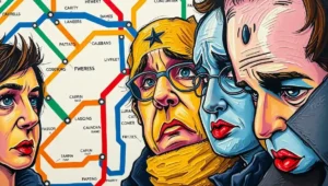 A detailed shot of the redesigned Transport for London Tube map, showcasing its new color scheme and layout.