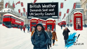 London Winter Scene (2) Winter landscape of London's Parliament and Big Ben under heavy snowfall.