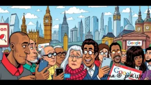 Graphic of a tangled mess of charging cables lost somewhere in the London Underground.