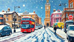 British stoicism during light rain, London weather humour and understatement