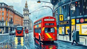 Conflicting weather app predictions, London meteorological technology failure humour