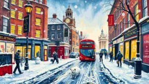 Londoners bonding over weather humour during rain, British coping mechanism through comedy