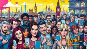 A conceptual illustration representing AI technology digitally removing clothing from photographs.