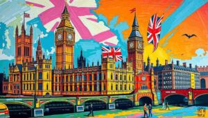 Politician exuding confidence while delivering a speech full of empty promises