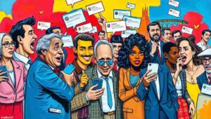 Politician making policy via early-morning tweet without forethought, satire