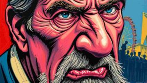 Conceptual split image: smiling government spokesperson vs expanding surveillance network.