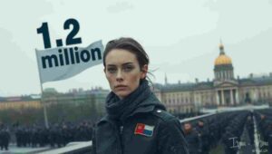 A modern Russian woman looking at dating app on phone A young Russian woman looking at a dating app on her phone, representing the shrinking pool of partners.