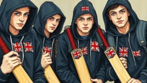 Police officers speaking with protesters seated at tables inside a sandwich shop.