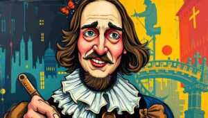 The character Bottom from A Midsummer Night's Dream, comically transformed with a donkey's head.