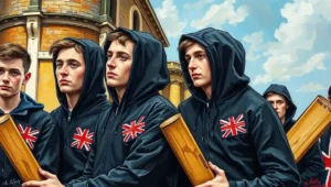 Audience members watching a performance at Shakespeare's Globe in London.