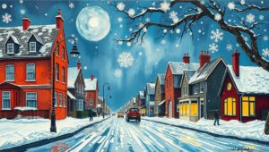 Disrupted UK public transport and closed schools due to winter weather.