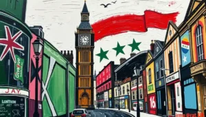 Syria Bombing (2) Aerial view of a precision bomb impact crater in an arid, remote area.