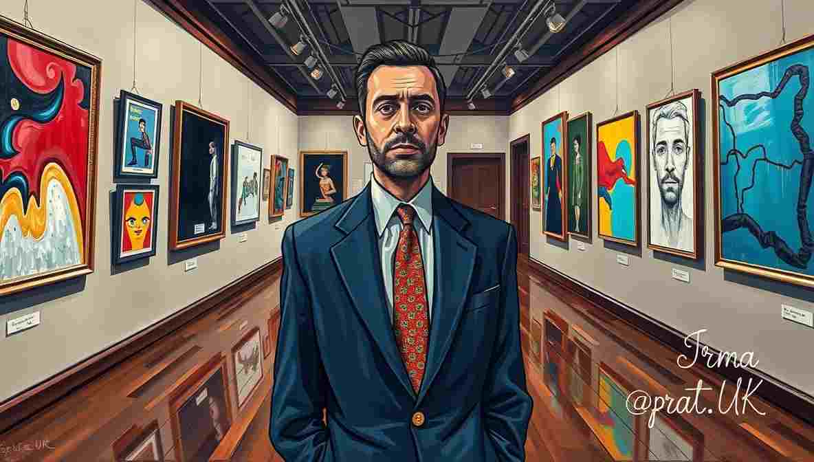 The Bored Security Guard at a Hip Gallery: A Silent Comic Foil