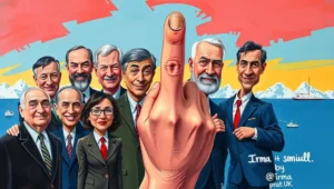 The Diplomatic Middle Finger (1) Satire image of a polar bear holding a protest sign about Greenlandic independence.