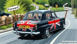 Split image of relieved homeowners and frustrated renters reacting to tax policy reversal.