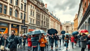 The historic Strand in London, bustling with traffic and pedestrians near grand Victorian buildings.