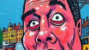 A media graphic featuring Donald Trump and headlines labeling London as a cultural and ideological battleground.