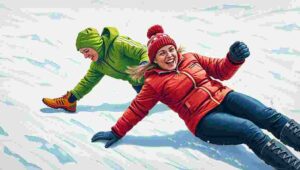 Visual contrast between lightweight running shoes and insulated winter sports footwear.