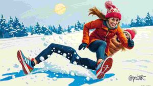 A warehouse employee puzzled by a confusing order for winter sports equipment.