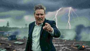 Keir Starmer addressing media at a press briefing on political strategy