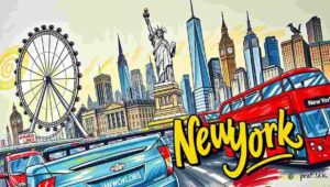 A traditional London pub contrasted with a sleek, modern New York City cocktail lounge.