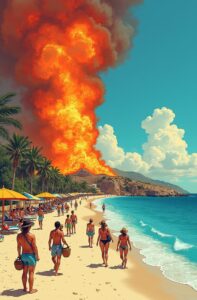 British tourists on Puerto Vallarta beach ignoring cartel violence warnings and continuing holiday