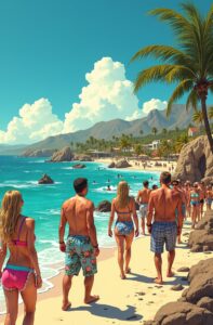 Satellite image showing fires and smoke across Mexican tourist corridors after cartel retaliation