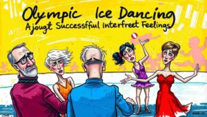 American ice dancers Madison Chock and Evan Bates performing their matador routine at the Winter Olympics