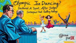 French ice dancing team performing melancholy routine that won gold through emotional interpretation