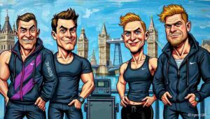 Londoner struggling with exercise while personal trainer watches