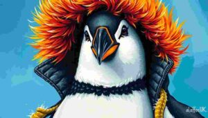 Satirical image contrasting environmental awareness with luxury fur-trimmed coat consumption.