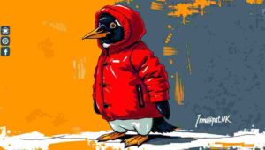 A luxury retail display showcasing Canada Goose jackets with four-figure price tags.