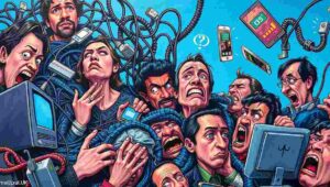 Satirical commentary on the internet and modern digital culture problems