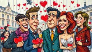 Typical British couple on Valentine's Day enjoying takeaway curry at home instead of elaborate dinner