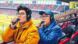 Rain falling during Liverpool match at Anfield as commentators explain British drizzle to Asian audiences