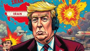 Donald Trump in Queens delivering foreign policy remarks with British humorous commentary