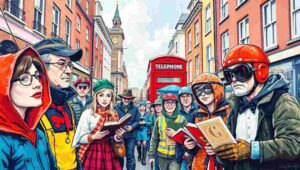 Roleplay characters socializing at virtual London pub with authentic atmosphere