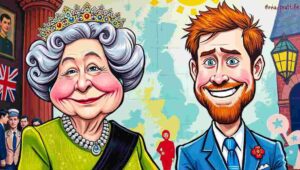 Queen Elizabeth II and Prince Harry together at a royal engagement representing their family relationship before the reported call protocol.