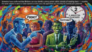 Scientists have confirmed that Britons can now identify a phony person within minutes of meeting them (1) Scientists have confirmed that Britons can now identify a phony person within minutes of meeting them (1)
