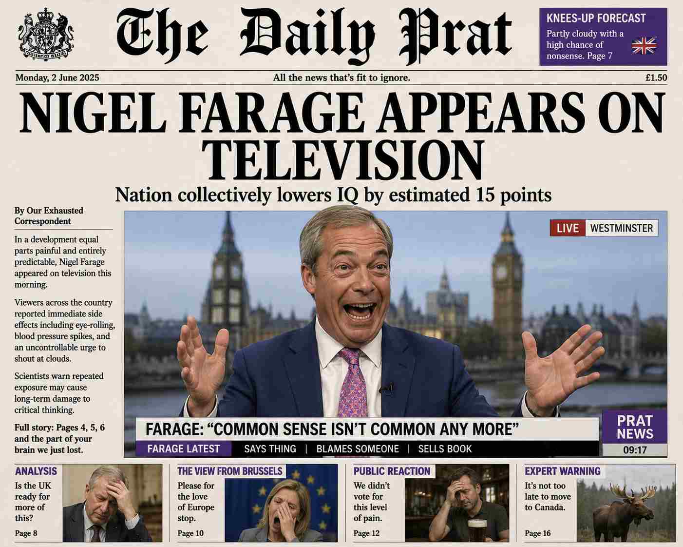 Nigel Farage Appears On Television