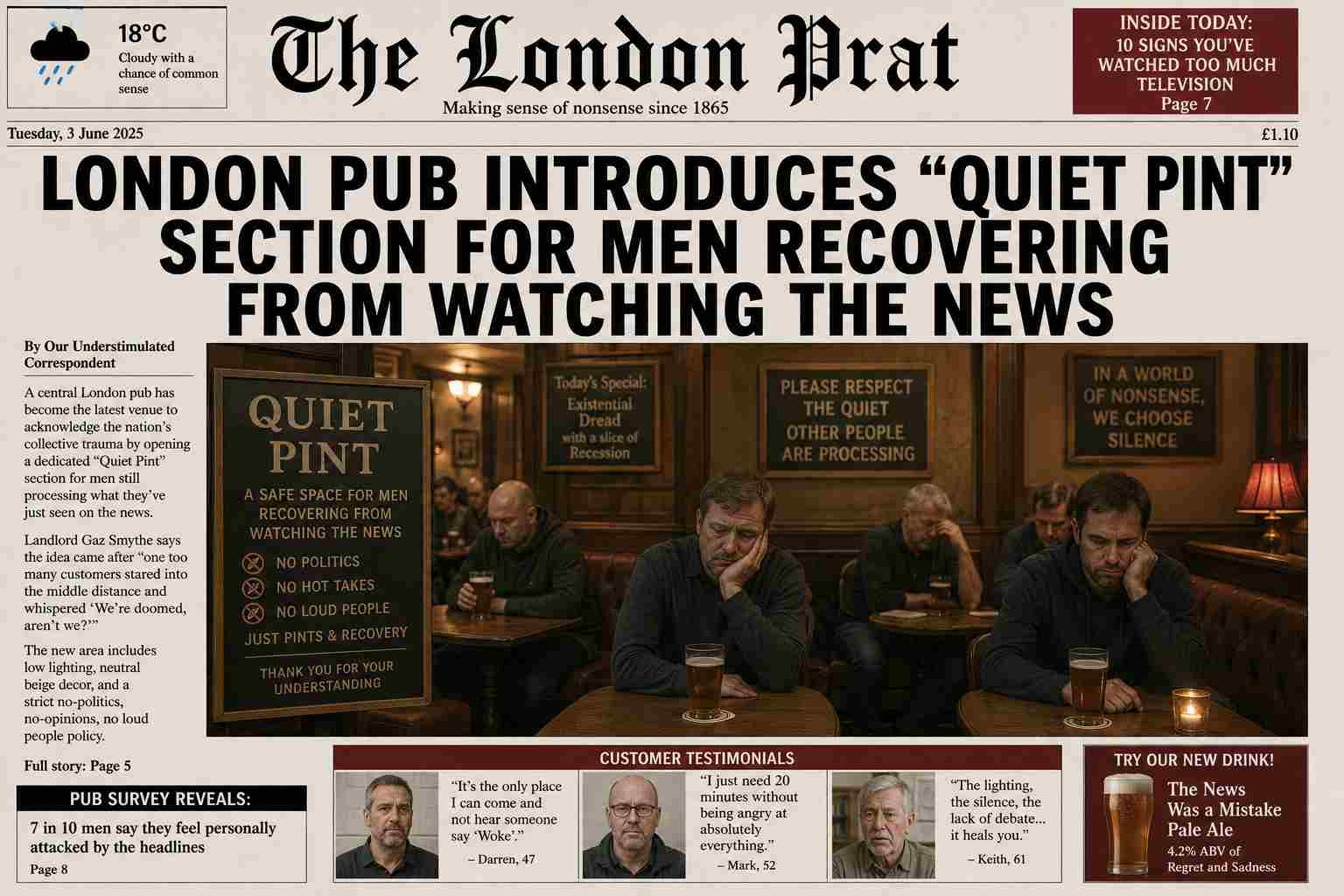 London Pub Introduces “Quiet Pint” Section