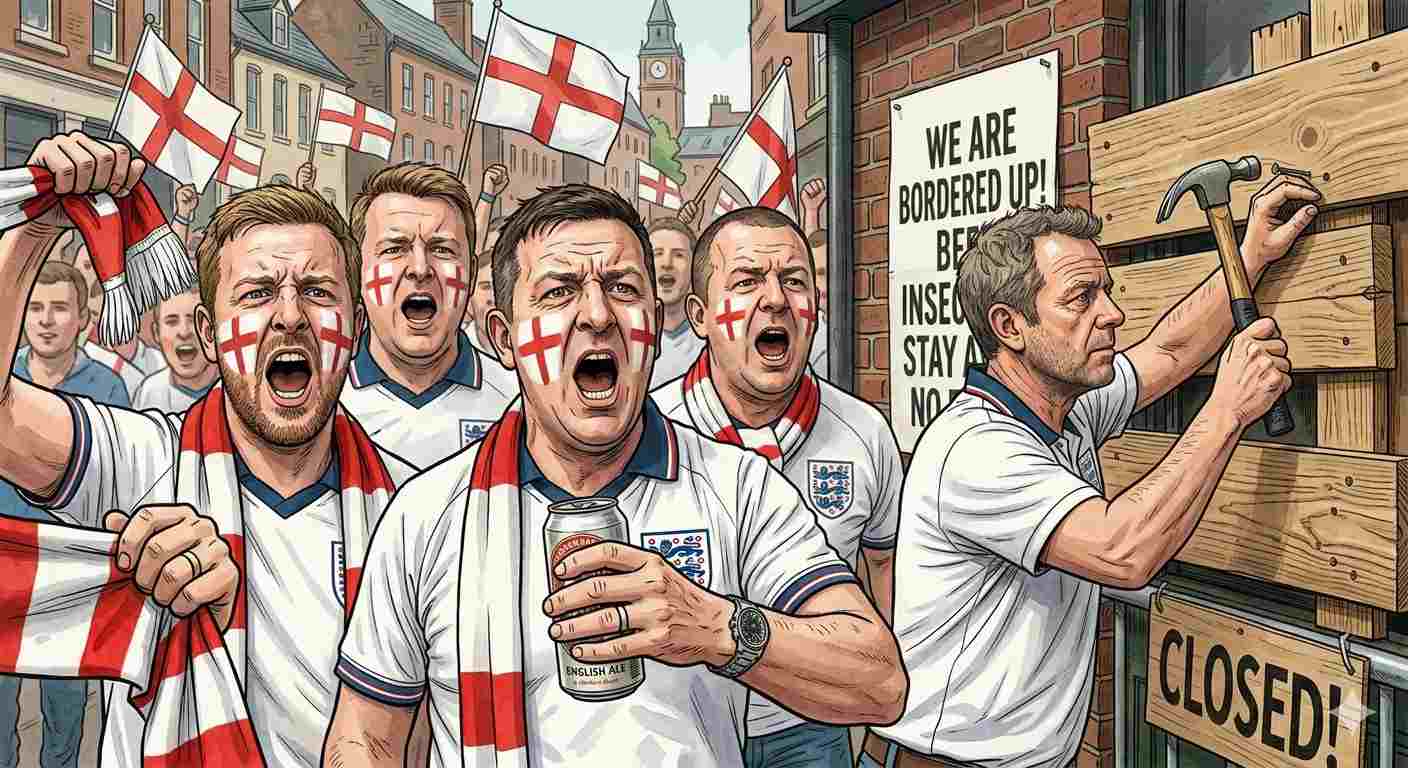 Boston Pubs Board Up Beer Supplies as England Supporters March on Foxborough