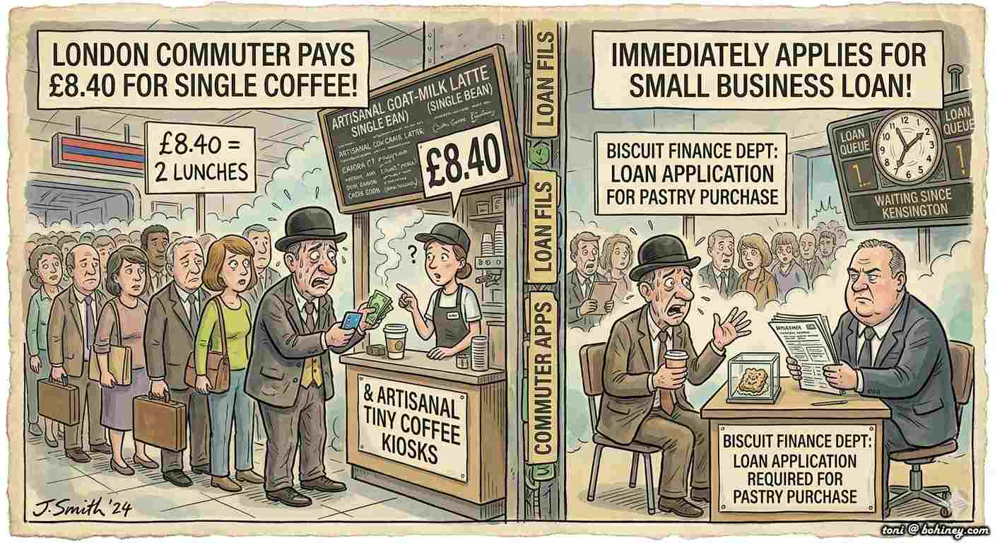 London Commuter Pays £8.40 For Coffee